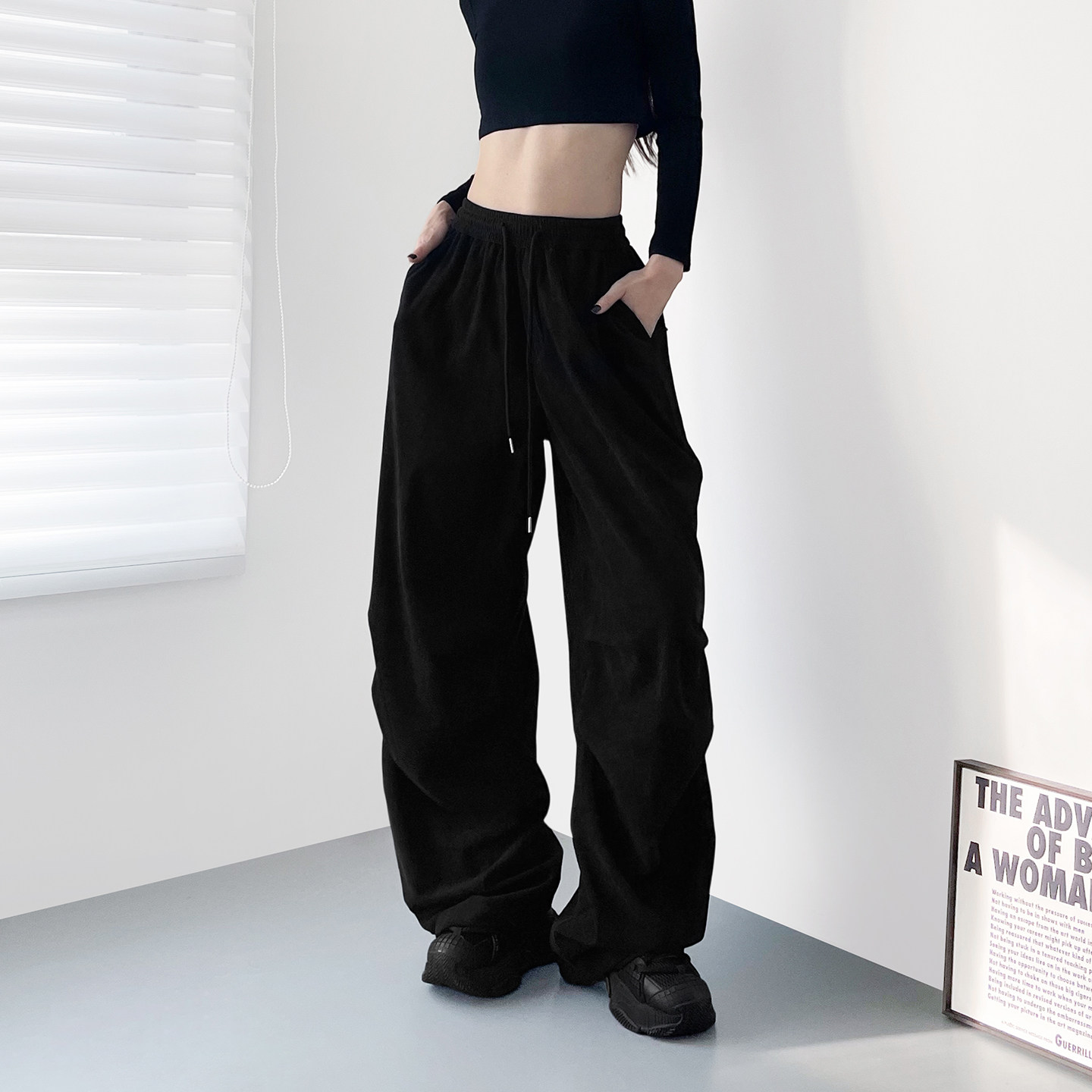 大码压褶慵懒风灯芯绒阔腿裤女早春新款胖mm显瘦不臃肿软糯香蕉裤,女装/女士精品,大码裤装,淘宝优惠券,粉丝福利购,淘宝优惠卷