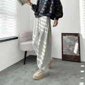 垂感束脚卫裤 美式 大码 胖mm宽松显瘦运动裤 高腰休闲阔腿裤 女秋冬季