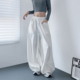 腿直筒休闲裤 大码 子 新款 胖mm大裤 白色宽松显瘦运动束脚阔腿裤 春季