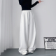 白色高腰显瘦阔腿裤 子 胖mm梨型身材慵懒风加绒卫裤 女2025冬季 新款