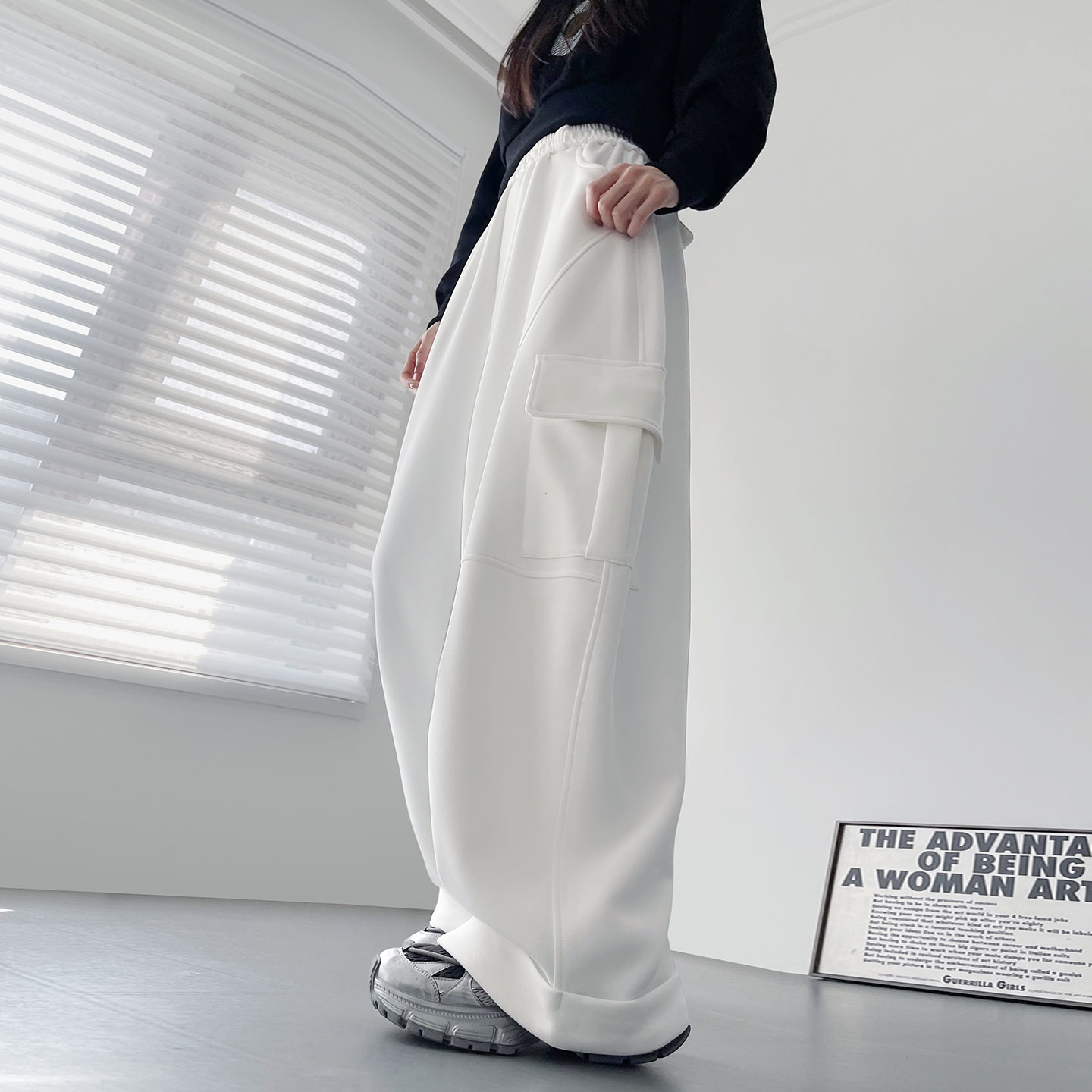 蜜略大码秋冬显瘦阔腿裤梨形身材