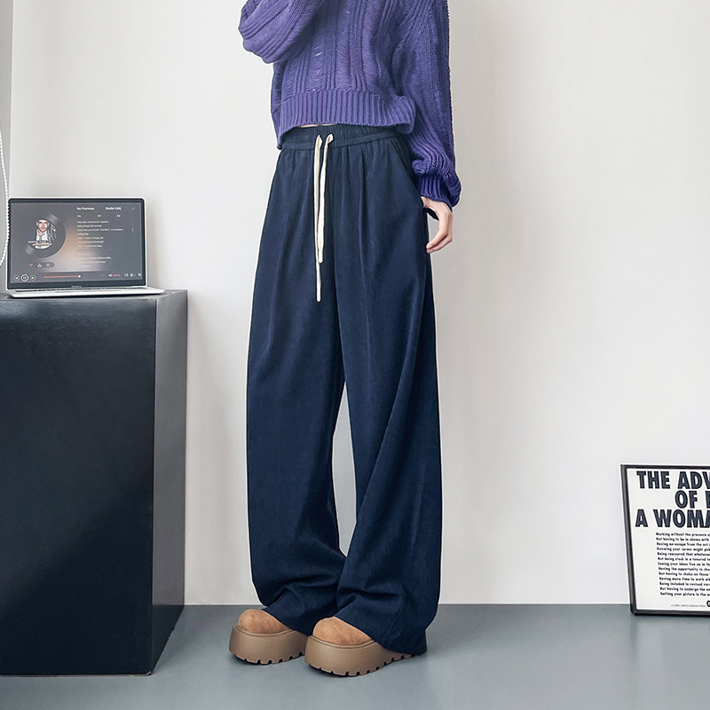 阔腿裤女冬季胖mm加绒加厚宽松休闲裤大码高腰慵懒风灯芯绒拖地裤,女装/女士精品,大码裤装,淘宝优惠券,粉丝福利购,淘宝优惠卷