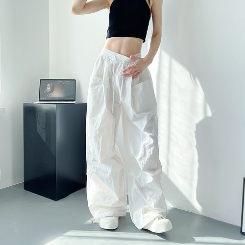 蜜略大码冰丝速干阔腿裤领券下单