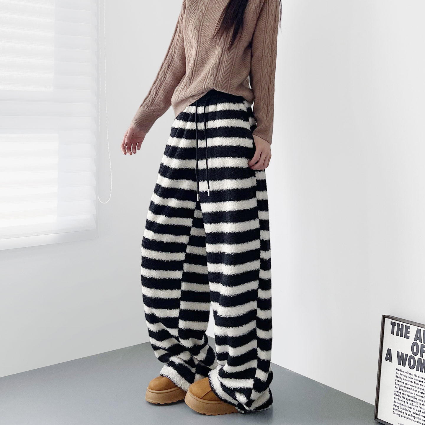 蜜略大码冬季胖mm阔腿裤梨形身材