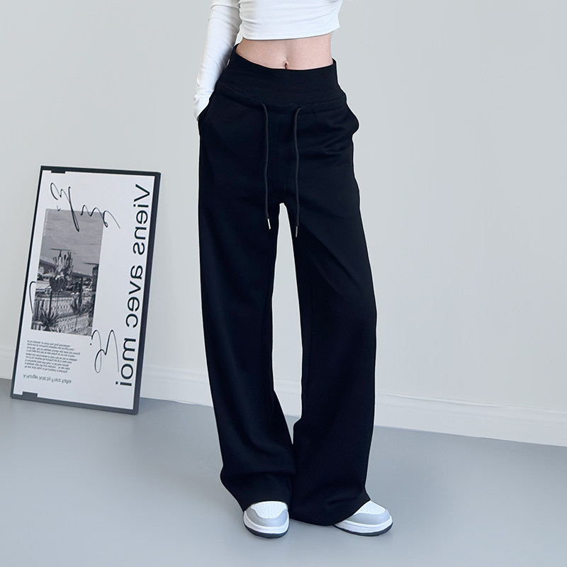 大码休闲裤女2025春季新款胖mm高腰螺纹阔腿裤宽松显瘦遮肉拖地裤,女装/女士精品,大码裤装,淘宝优惠券,粉丝福利购,淘宝优惠卷