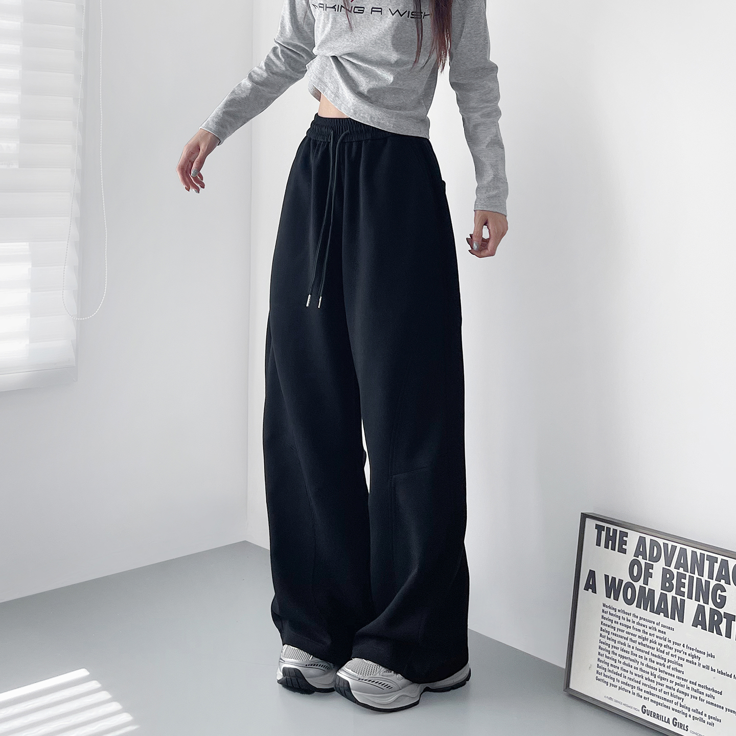 蜜略大码显瘦胖mm阔腿裤梨形身材