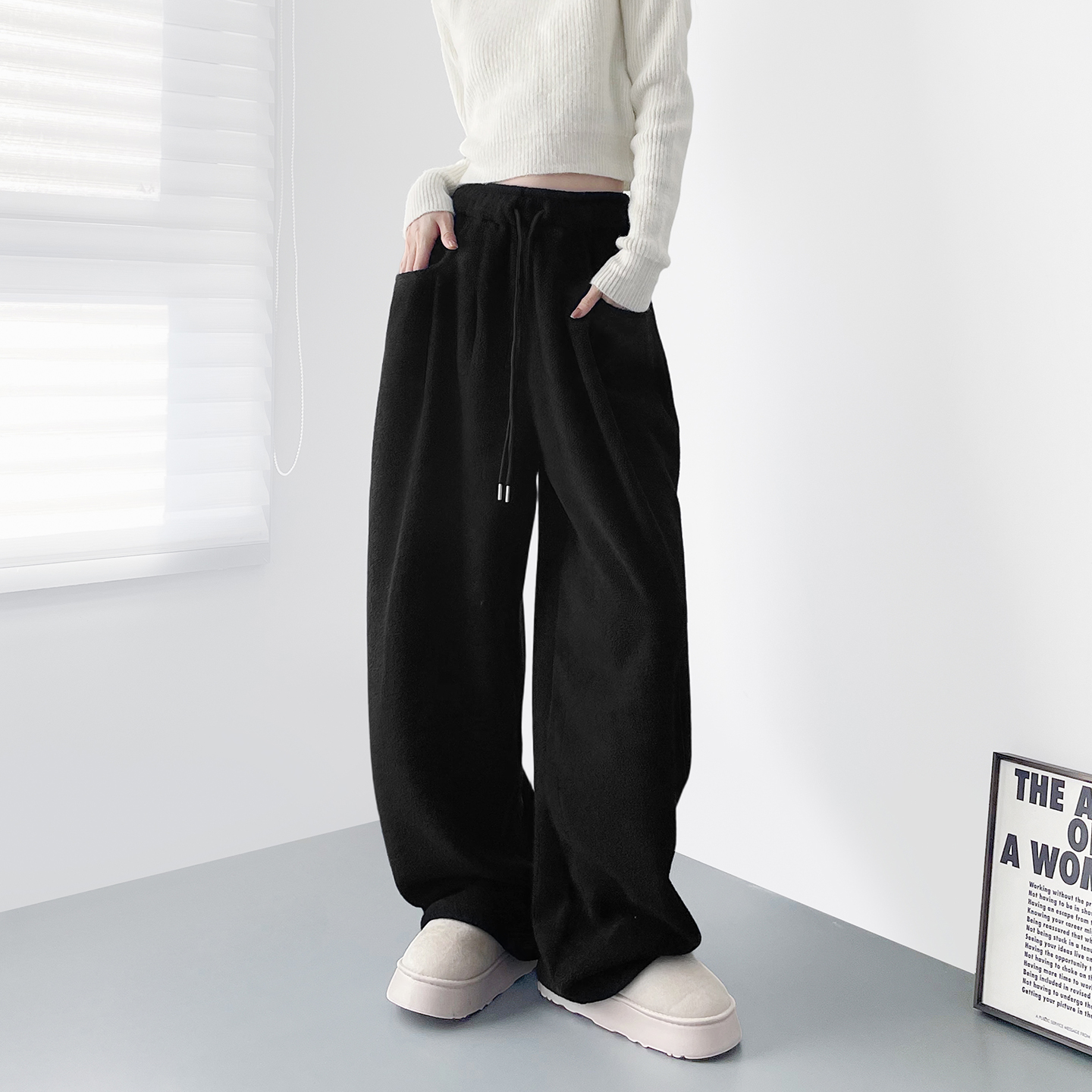 蜜略大码仿羊绒胖mm休闲梨形身材