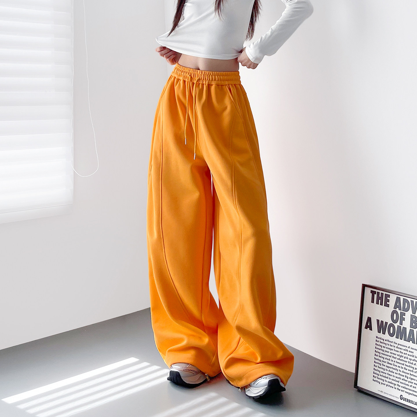 2025冬季新款慵懒风软糯阔腿裤女大码胖mm遮肉显瘦松弛感加绒卫裤,女装/女士精品,大码裤装,淘宝优惠券,粉丝福利购,淘宝优惠卷