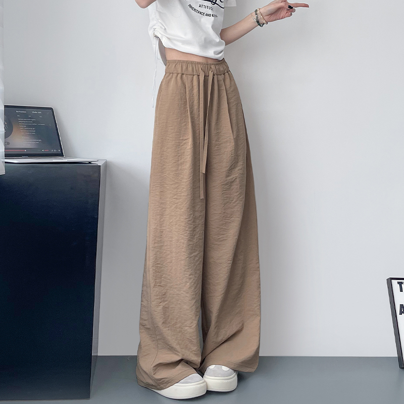 蜜略大码胖MM宽松纯色夏季阔腿裤