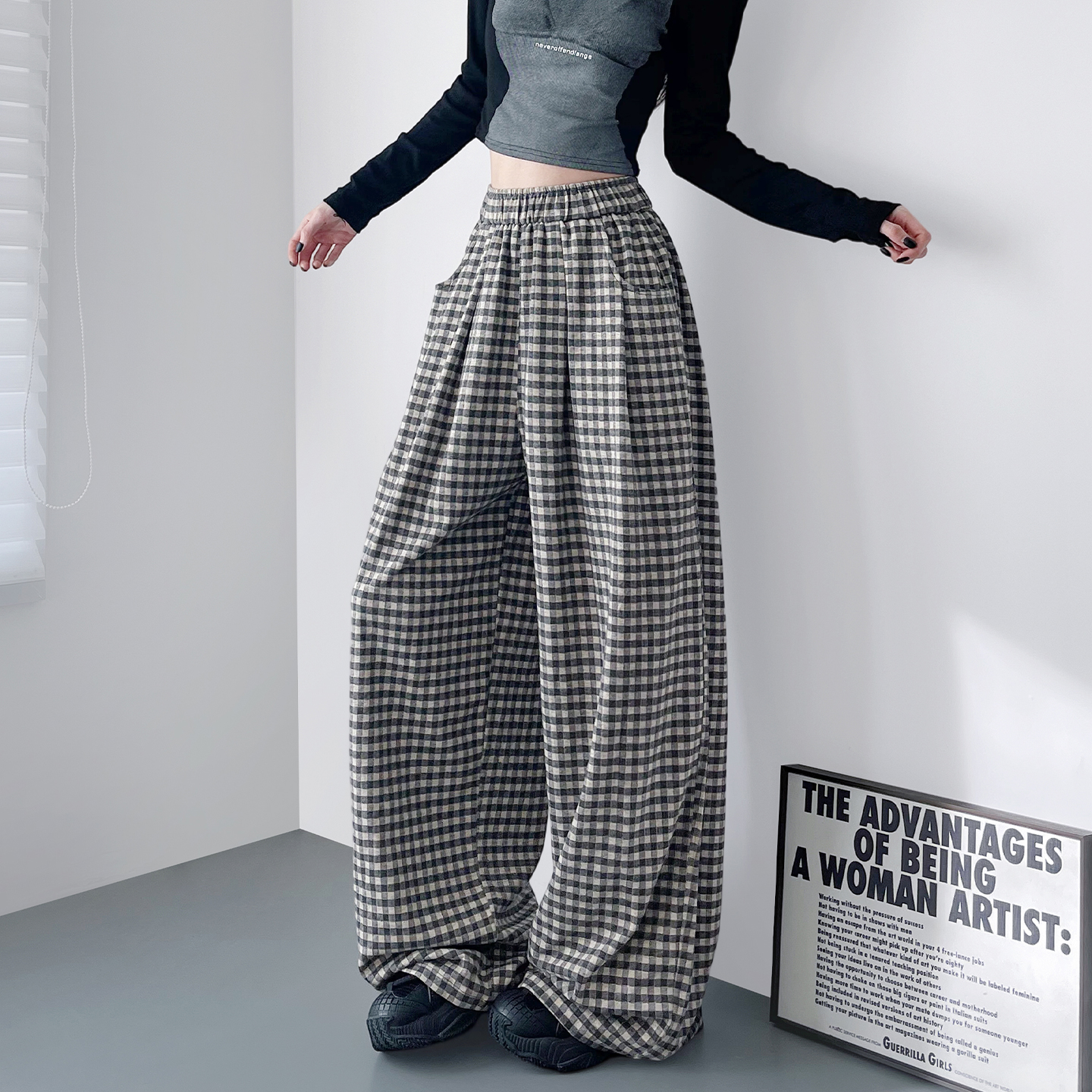 蜜略大码显瘦胖mm阔腿裤梨形身材