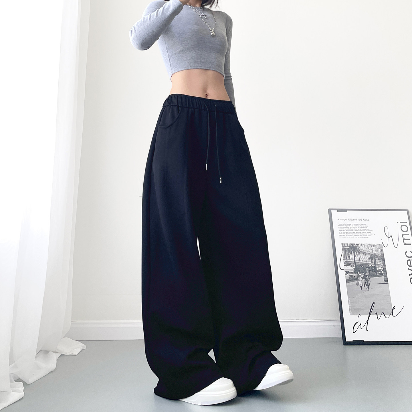 大码软糯休闲阔腿裤女2025秋季新款胖mm松弛感显瘦遮肉运动香蕉裤,女装/女士精品,大码裤装,淘宝优惠券,粉丝福利购,淘宝优惠卷