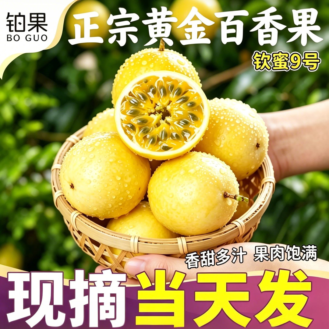 黄金百香果钦蜜9号现摘现发