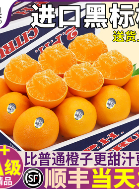 顺丰礼盒正宗黑标橙5斤新鲜橙子应当季进口特大果3107橙原箱包邮