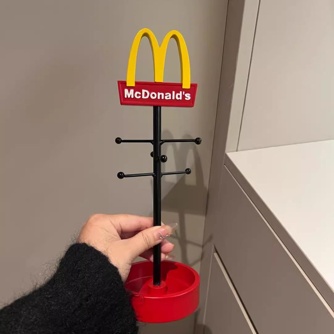 新家的100个快递 麦当劳首饰架戒指项链收纳架创意桌面摆件装饰品