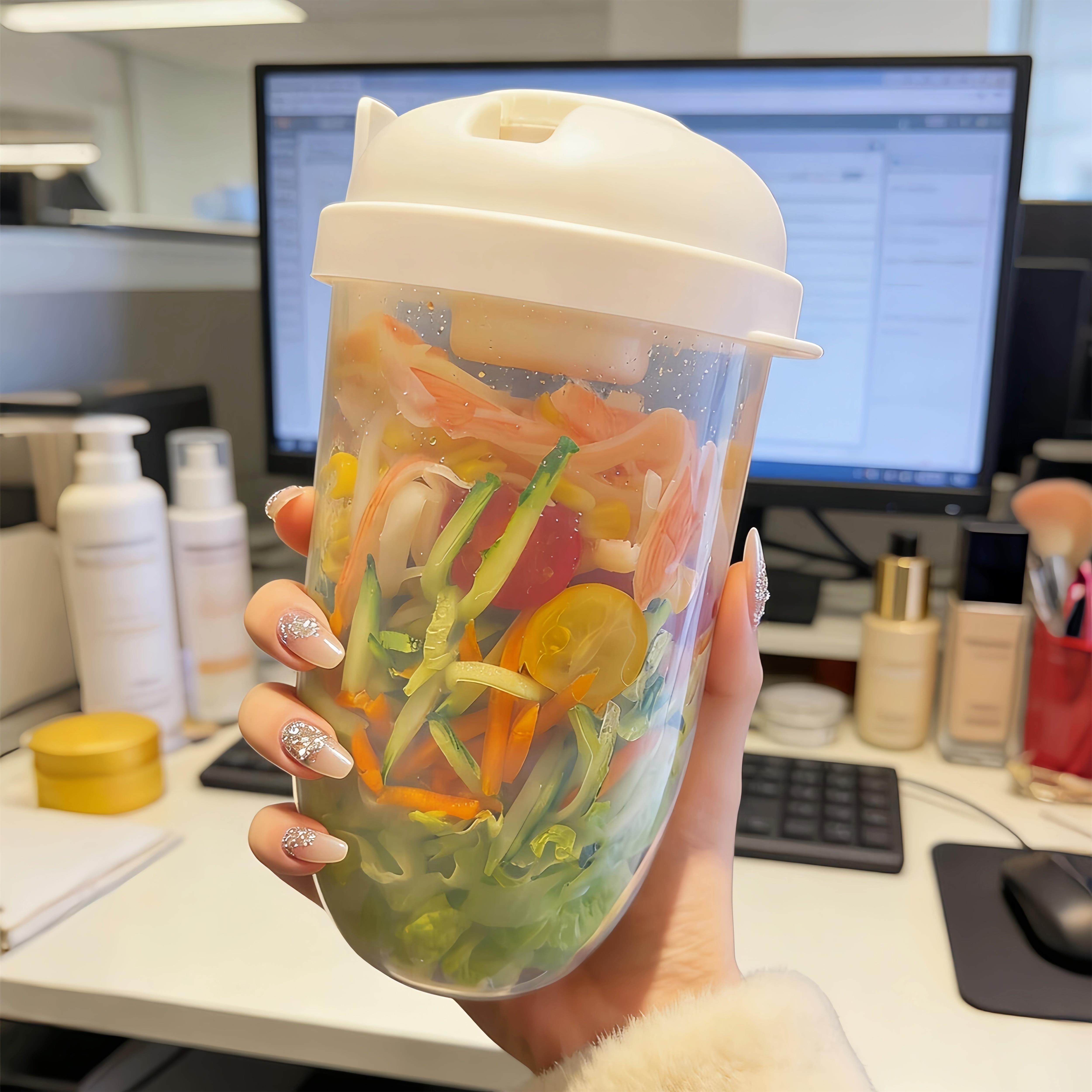 早餐杯带盖勺上班族轻食沙拉杯便携食品级外带水果办公室学生减脂