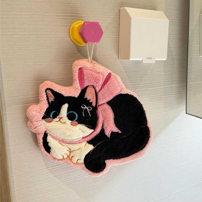 擦手巾擦手毛巾挂式高颜值擦手布超强吸水加厚化妆室可爱珊瑚绒