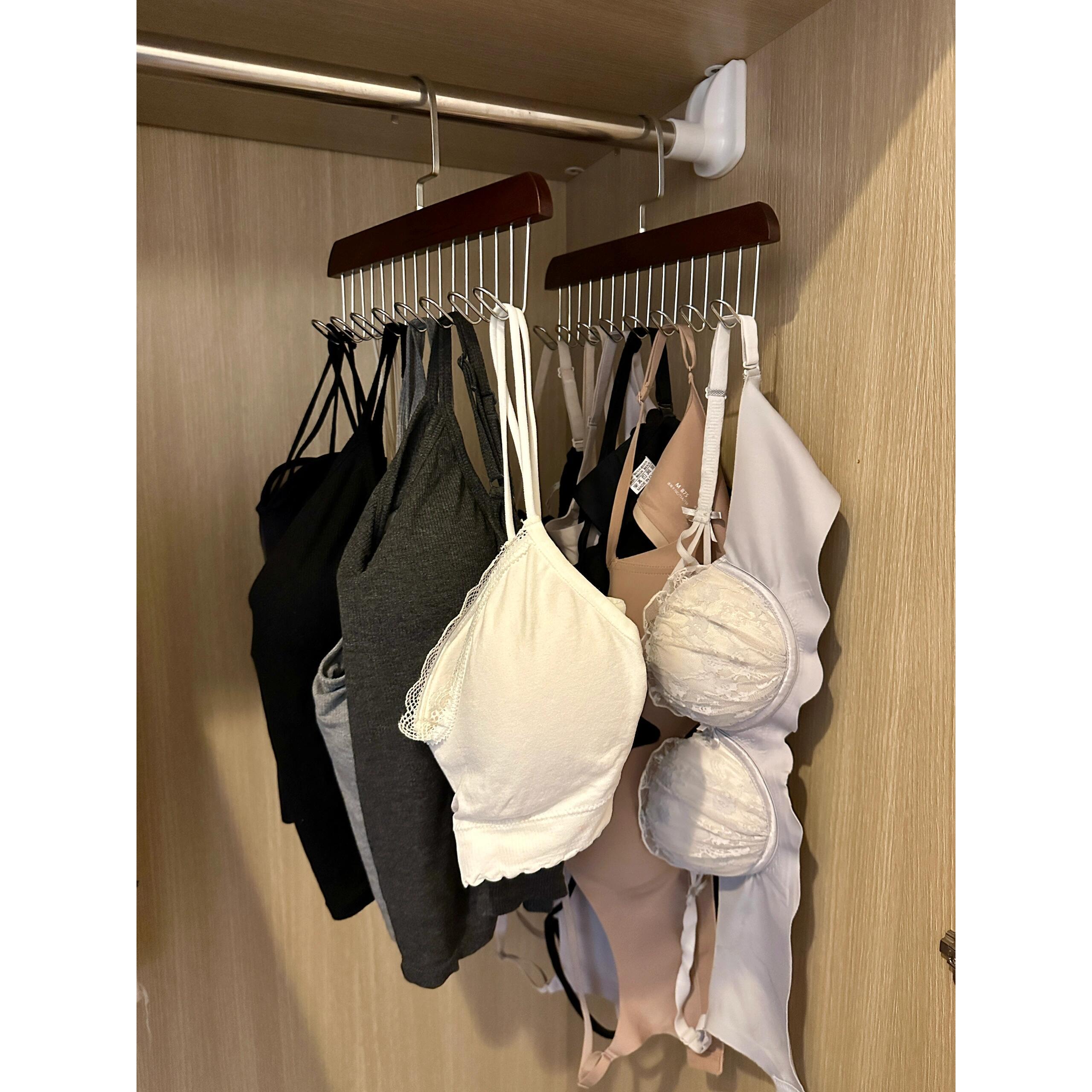 内衣衣架木质吊带衣架背心收纳神器家用卧室实木挂钩波浪晾衣架