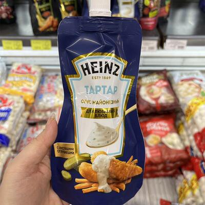 俄罗斯超市进口塔塔酱蔬菜水果沙拉酱蛋黄酱酸黄瓜酱Taptap酱200g