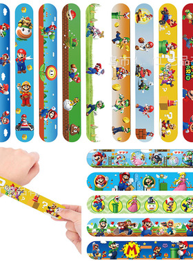 New Mario Bros Wrist Strap Children Clap Ring Slap Bracelets