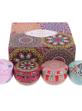 4pcs Soy Wax Scented Candles Ethnic Style Fragrance Candles