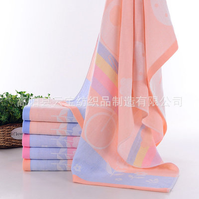 双层纱布浴巾70*140 夏薄款纯棉长方形盖被儿童洗澡裹巾宝宝盖毯