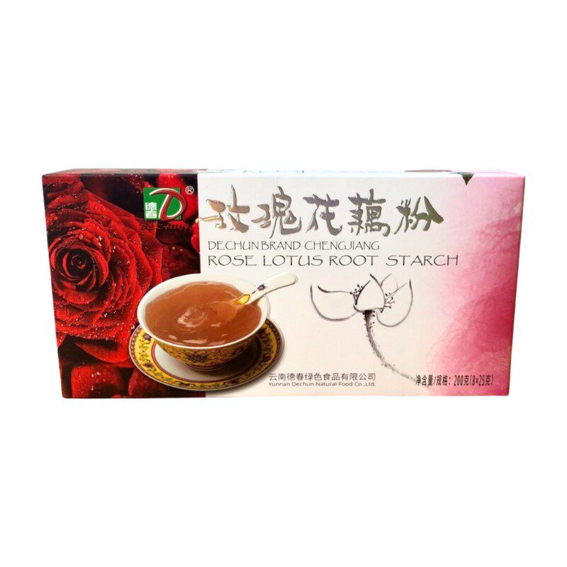 新货玫瑰花藕粉200克/盒小包装鲜花澄江德春藕粉速溶即食零食早餐