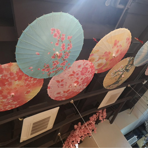 日式樱花寿司料理店吊顶装饰伞日本古风实用雨伞儿童摄影道具小伞