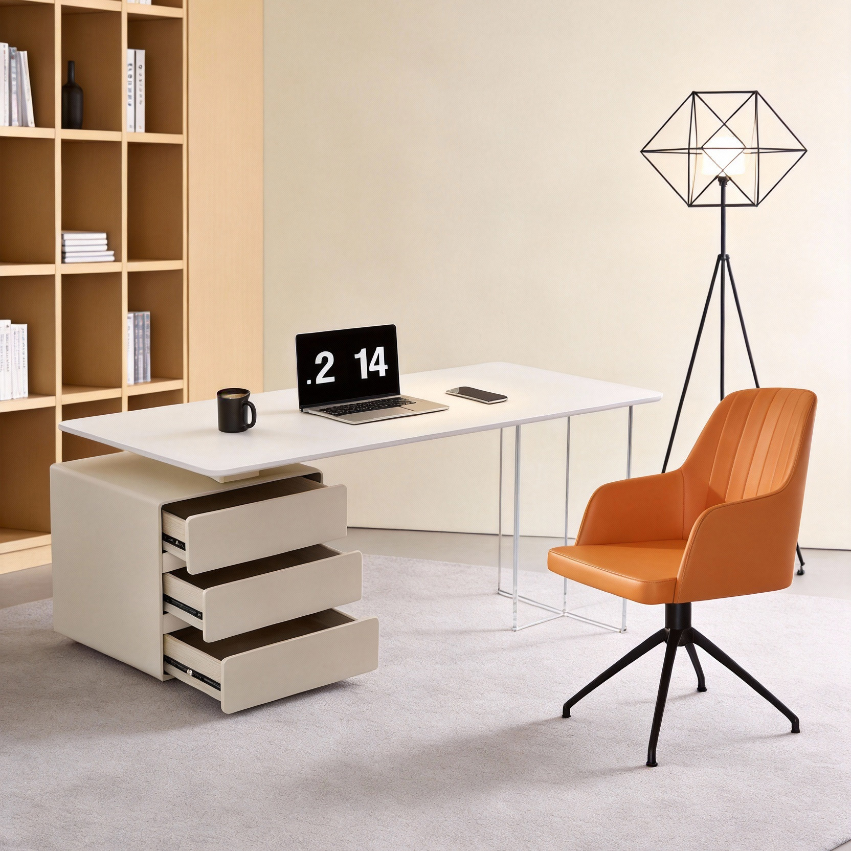 轻奢高级医美咨询桌接待洽谈美容院老板办公桌简约现代电脑桌书桌