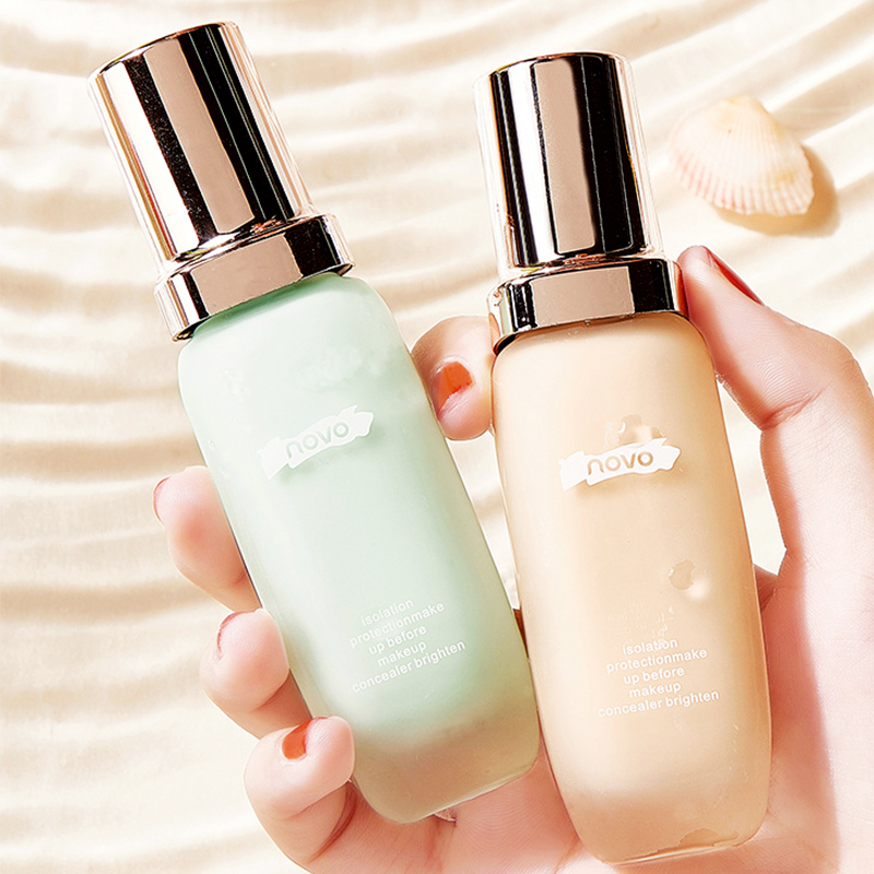 隔离霜妆前乳遮瑕打底保湿隐形毛孔控油持久提亮均匀肤色紫色绿色