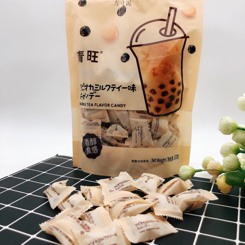 山姆冠名320克青旺珍珠奶茶味软糖夹心糖果独立包装休闲儿童小零