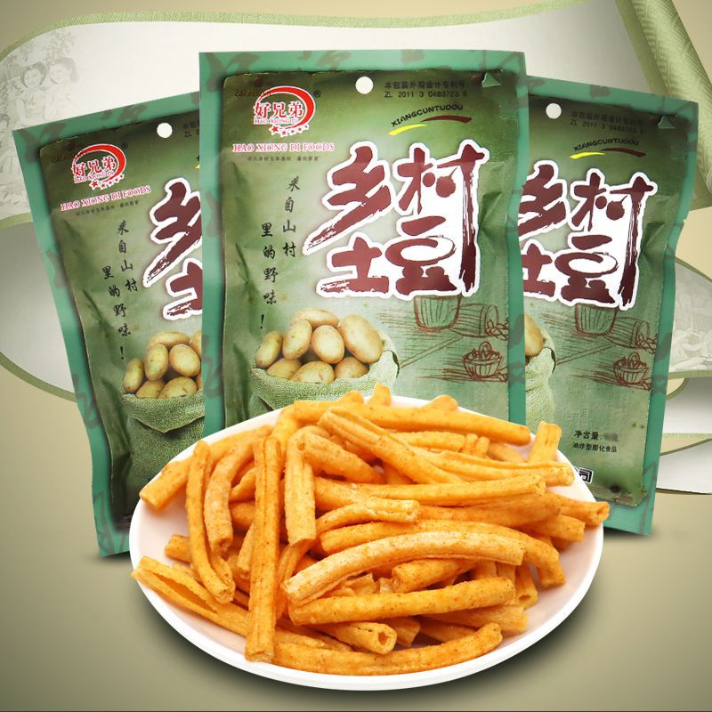 山姆冠名乡村土豆香脆薯条薄片好兄弟食品网红休闲膨化零食多种混