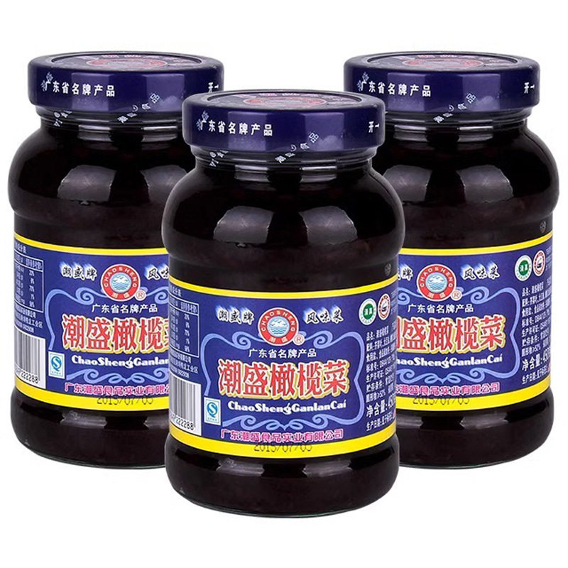 山姆冠名正宗潮盛橄榄菜450g玻璃瓶下饭菜潮汕特产即食老牌酱菜