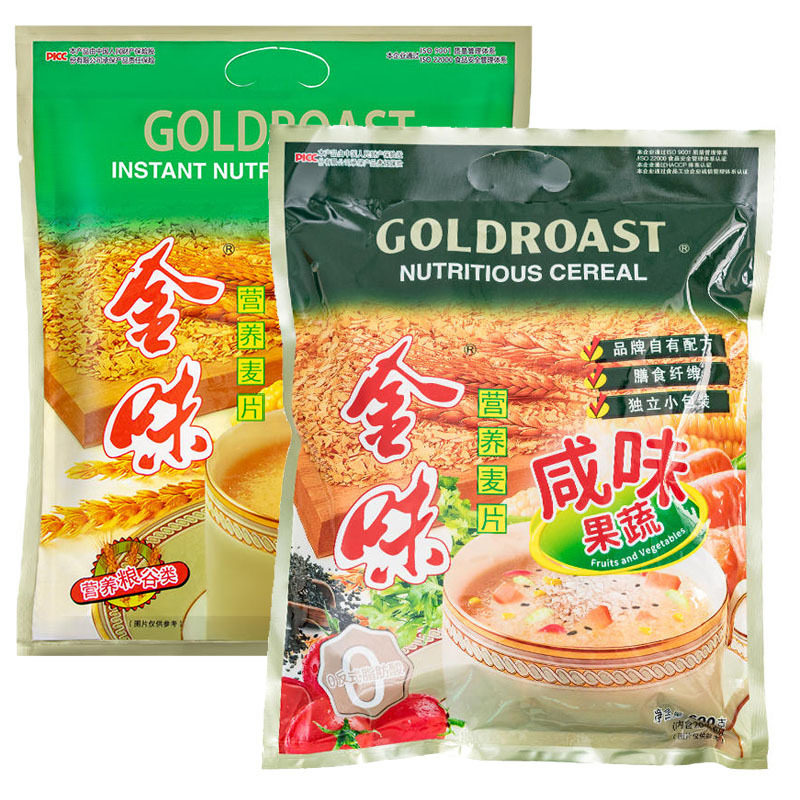 山姆冠名厂家供应金味醇香600g咸味麦片加燕麦口味全麦原味袋装即
