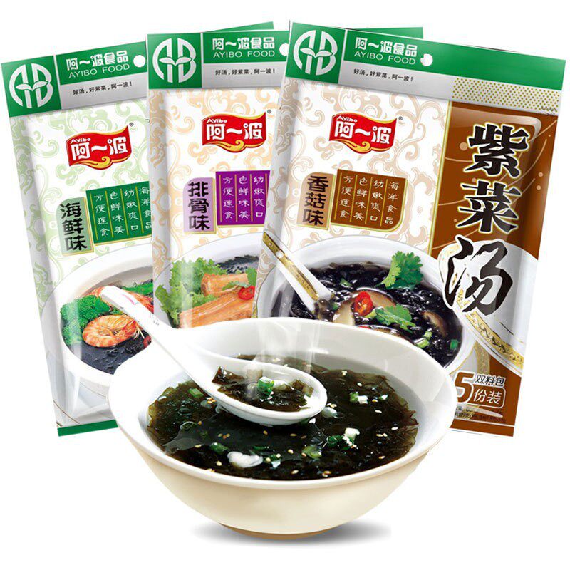 山姆冠名阿一波紫菜速食汤冲泡即食60克排骨海鲜香菇