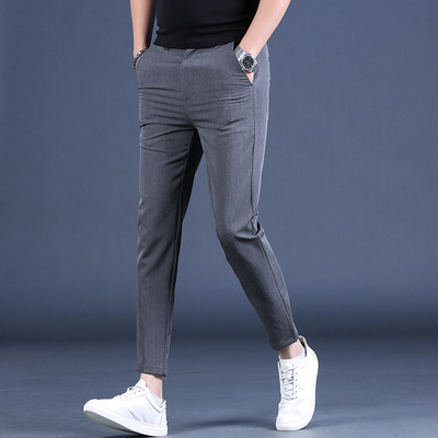九分裤男2024新款烟灰色西裤潮流商务男装男士休闲裤男裤秋装男款