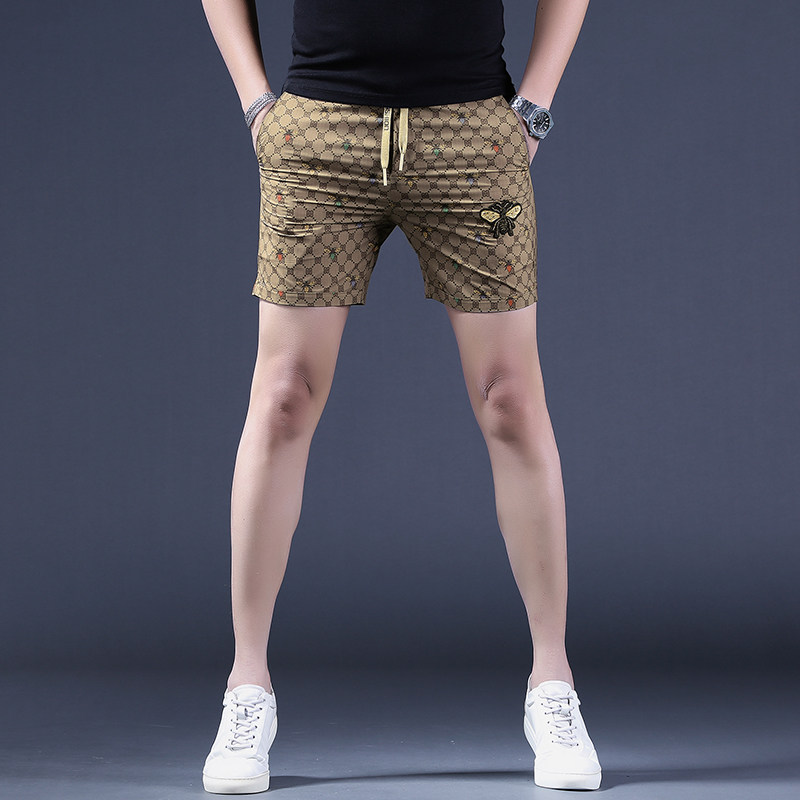 2026夏季高端欧货短裤潮流男士小蜂蜜抽绳3分运动裤韩版休闲中裤