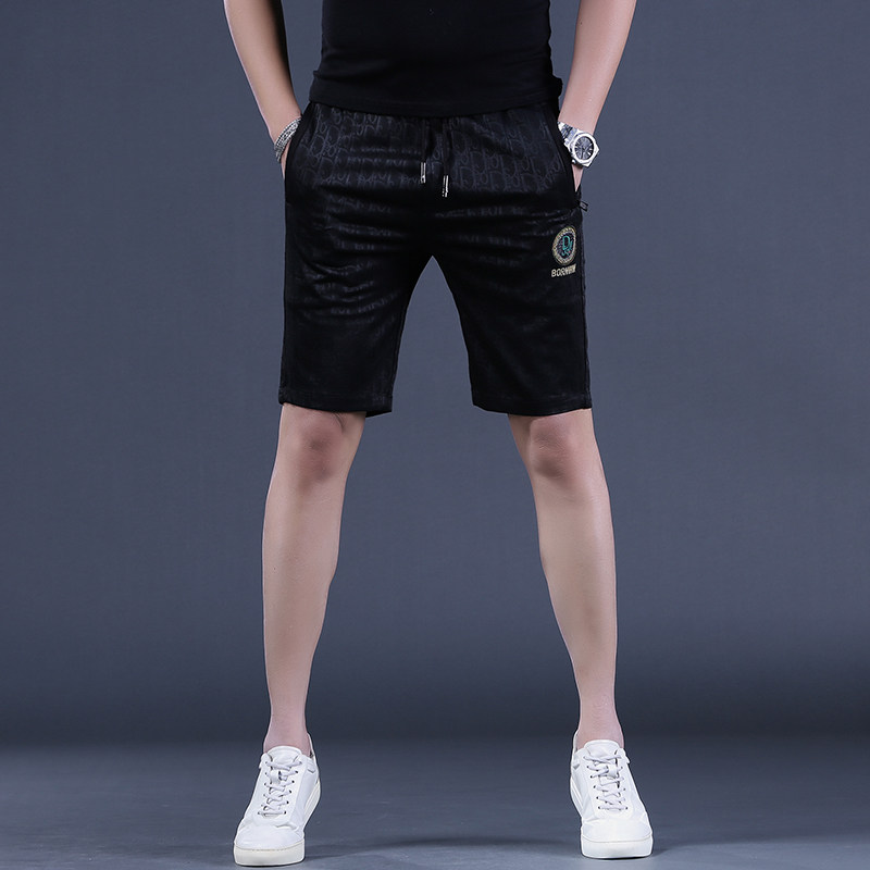 2025夏季男士五分裤潮流欧洲站直筒运动裤冰丝5分休闲裤男中裤子,男装,休闲裤,淘宝优惠券,粉丝福利购,淘宝优惠卷