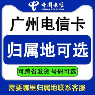 中国电信广东广州电信电话卡低月租手机号码 流量通话卡归属地可选