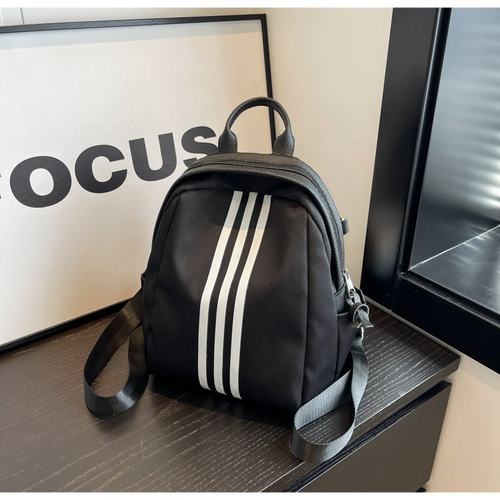 条纹休闲双肩背包斜挎包中性