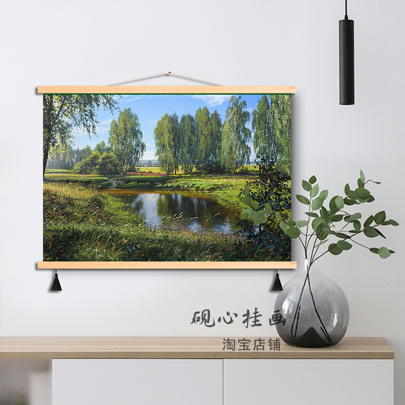 轻法式客厅装饰画粉色梦幻马女孩卧室床头温馨餐厅入户布艺挂画图片