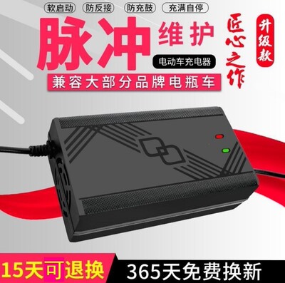 电动车电瓶充电器48V12AH20AH60V72V雅迪爱玛台铃电车三轮车通用