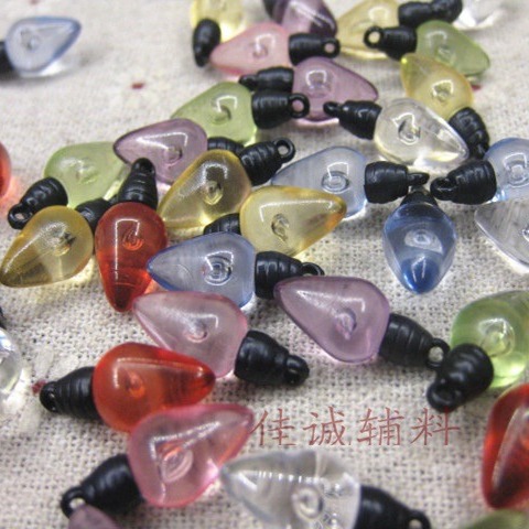 3款彩色透明亚克力灯泡粒 圣诞装饰小灯珠 串珠DIY配件 8*1.8MM