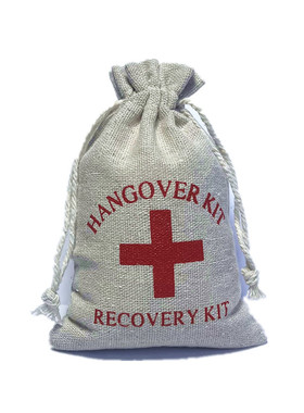 棉麻布袋急救包袋派对醒酒袋红十字宿醉工具包Hangover Kit Bags