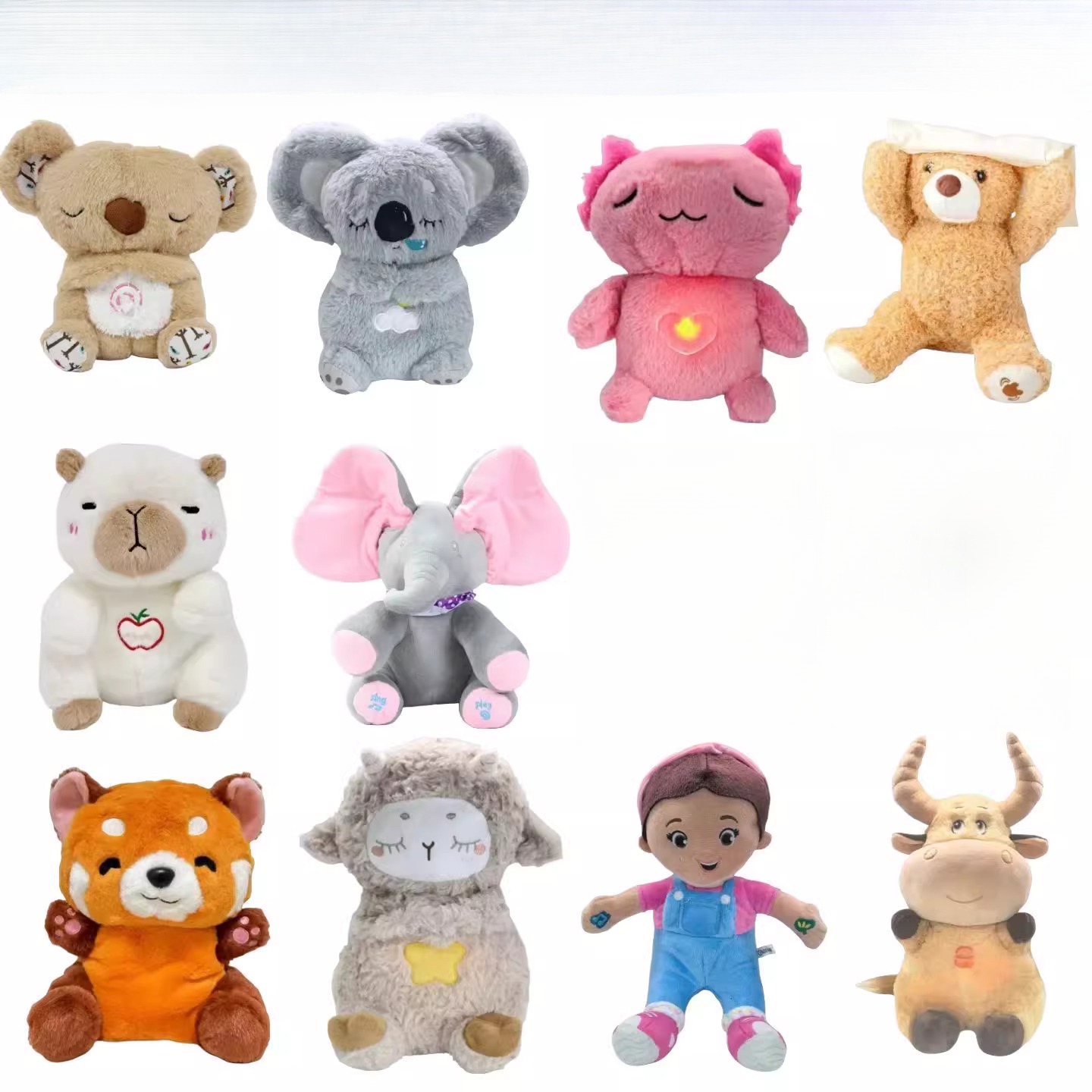 新品会发光音乐毛绒玩具小水獭考拉熊玩偶卡皮巴拉呼吸熊公仔