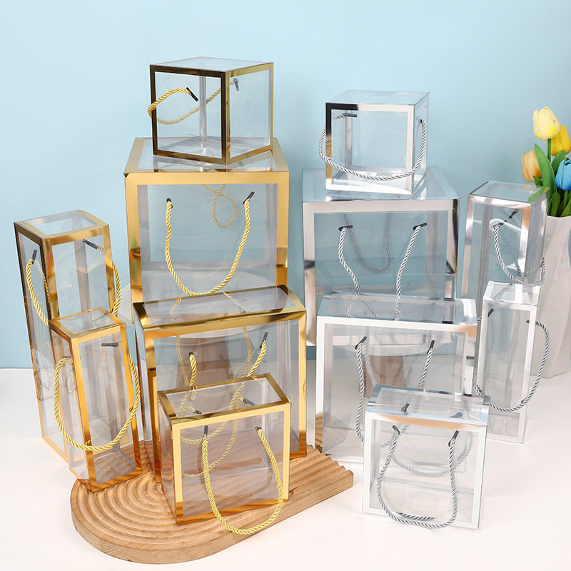 现货烫金透明手提塑料盒 PVC伴手礼盒雪花酥礼品盒 pet方形包装盒,包装,PVC包装盒,淘宝优惠券,粉丝福利购,淘宝优惠卷