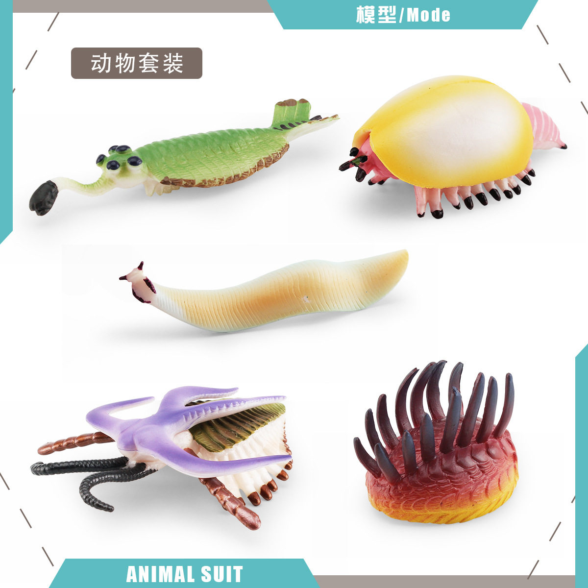 仿真寒武纪远古海洋动物威瓦西亚虫欧巴宾海蝎皮卡虫模型摆件