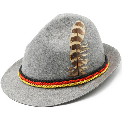万圣节帽子慕尼黑啤酒帽German Alpine Hat 中性巴拿马爵士羽毛帽