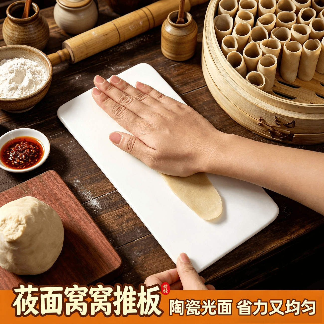 山西特色莜面窝窝手工推板