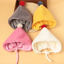 宝宝帽子秋冬加绒可爱毛球加厚羊羔绒保暖护耳婴儿胎帽儿童套头帽