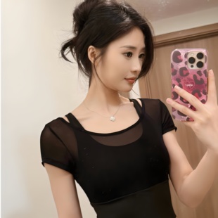 瑜伽服上衣女夏季高级感专业高端健身衣普拉提套装新款带胸垫短袖